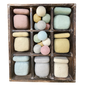 Pastel Felt Shapes Tray 1 | Papoose Toys