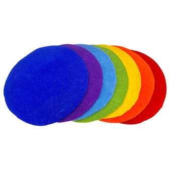 Rainbow 30cm Round Felt Mats