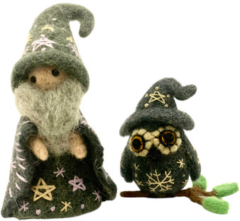 Small Wizard & Owl Set - Wool Felt - Papoose Toys