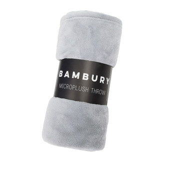 Microplush Throw by Bambury in Silver