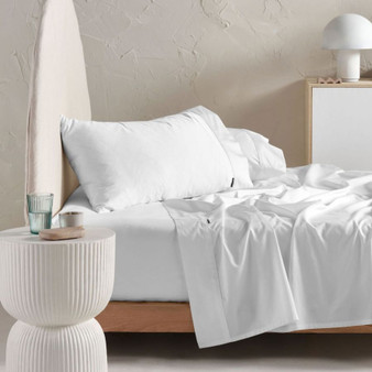 Linen House Augusta White 500TC Cotton Sheet set