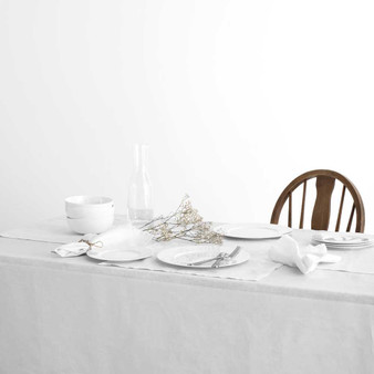 Nimes White Tablecloth by Linen House|White