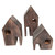 Wood Block Houses 3 Piece set by Papoose Toys| Wood Block Houses 3 Piece set by Papoose Toys|
