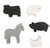 Hand Dyed wooden farm animals in achromatic Hand Dyed wooden farm animals in achromatic