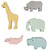 Hand Dyed wooden wild life animals in pastel Hand Dyed wooden wild life animals in pastel