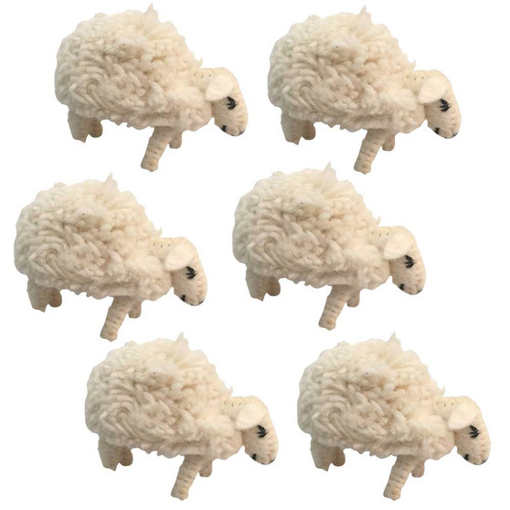 Sheep with removable coats/6pc  by Papoose Toys|
