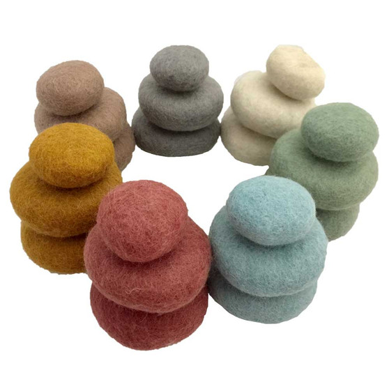 Earth Felt Pebbles  by Papoose Toys|