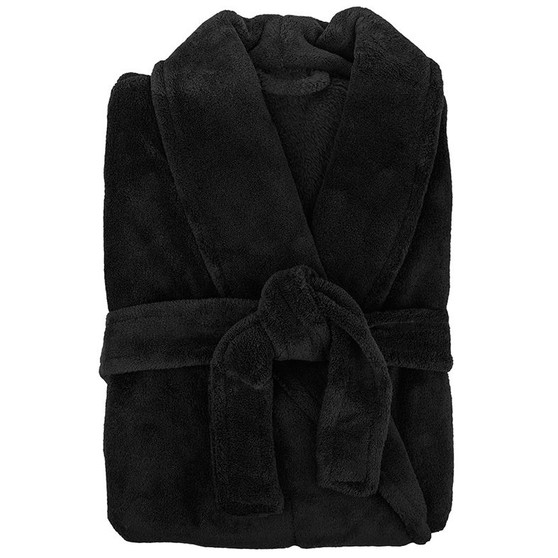 Microplush Black Bath Robe by Retreat|