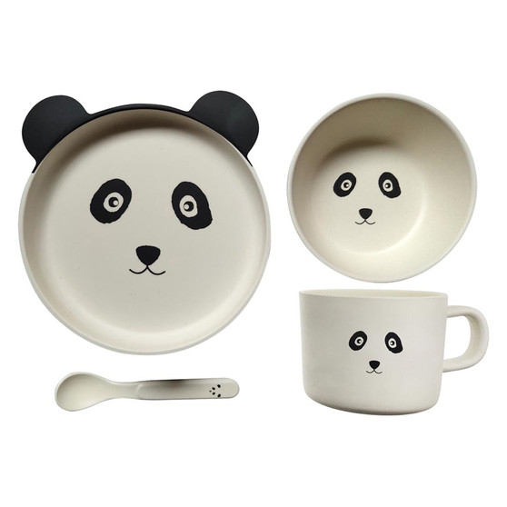 BambooWare Kids 4 PC Dining Set - Panda | Pilbeam