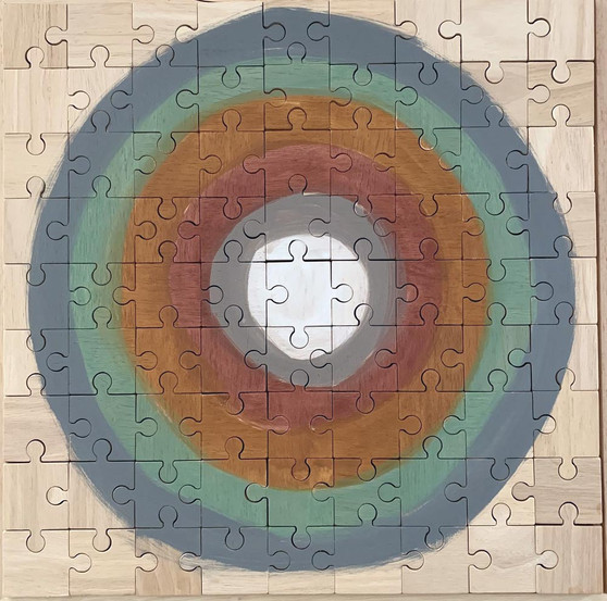 Hand Painted Earth Rainbow Moon wooden Jigsaw Puzzle by Papoose Toys