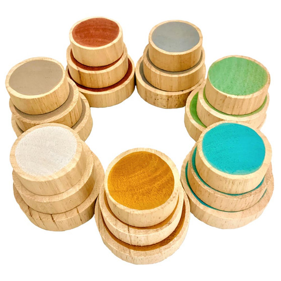 Wooden Earth Coins 21 piece set | Papoose Toys