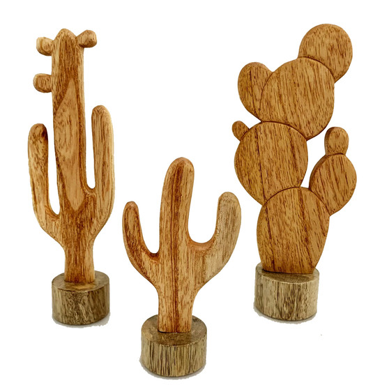 Wooden Cacti 3 Piece Set | Papoose Toys
