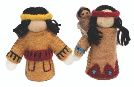 Native American Wood Family 3pc | Papoose Toys