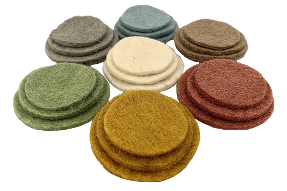 Earth Felt Circles 5cm 6cm 7cm | Papoose Toys