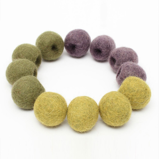 Olives made from wool felt