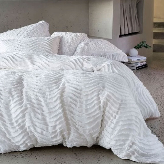 Drift White Quilt Cover Set | King Bed | White | Linen House