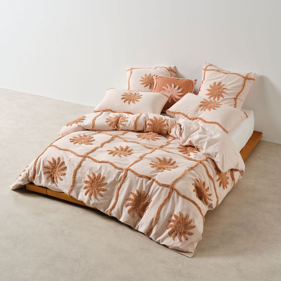Tangier Clay Quilt Cover set by Linen House