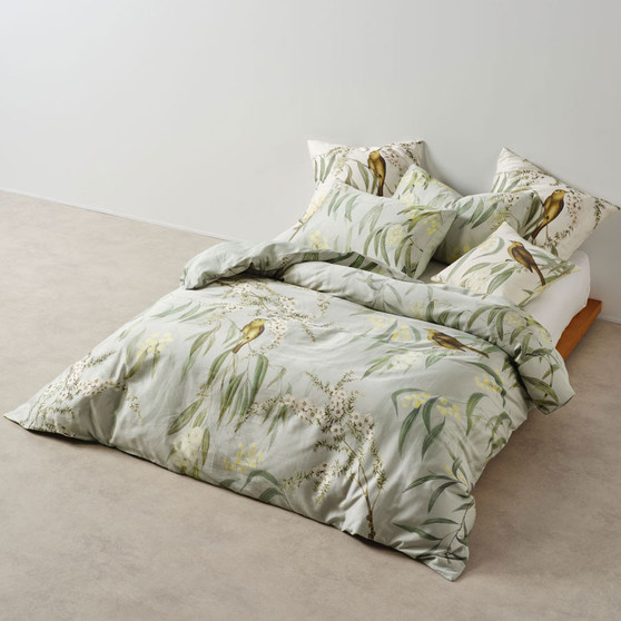 Linen House Eppalock quilt cover set with native botanical print