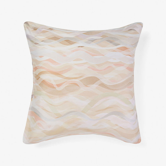 Currumbin European pillowcase in peach abstract design, cotton sateen
