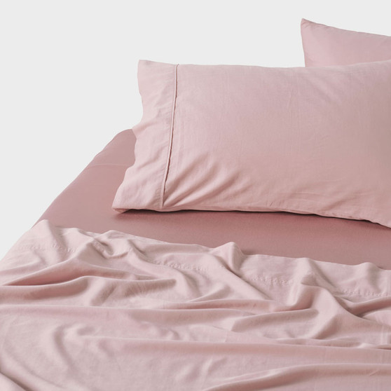 Linen House Surf Wash Dusty Rose Cotton Sateen sheet set