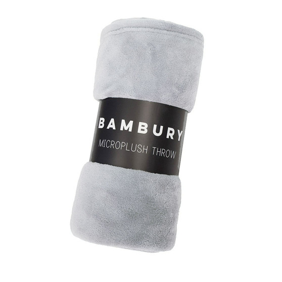 Microplush Throw by Bambury in Silver