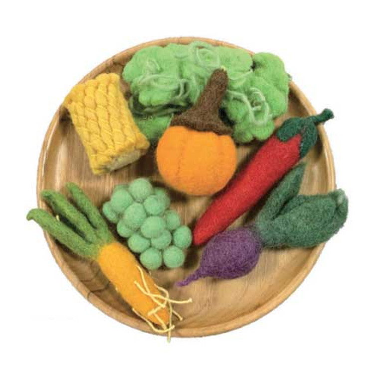 Mini Vegetable Set/6pc Felt Food by Papoose Toys