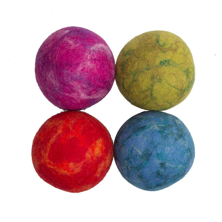 Marbled Balls 10cm 4 Piece Set Felt Balls by Papoose Toys|