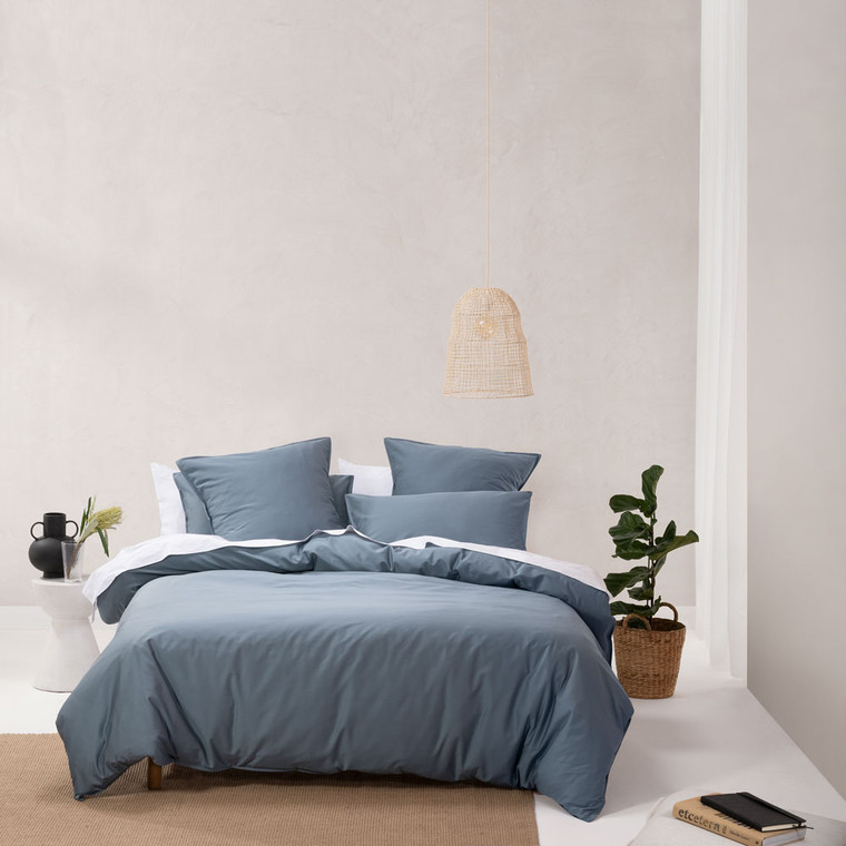 Nara Bluestone Quilt Cover Set | Linen House