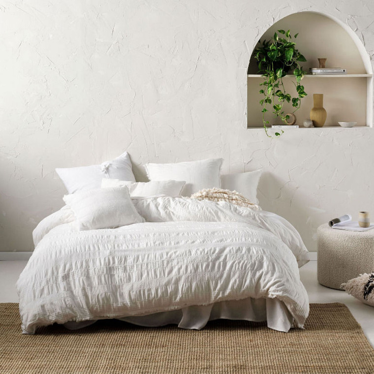 Shrimpton White Quilt Cover Set | Linen House