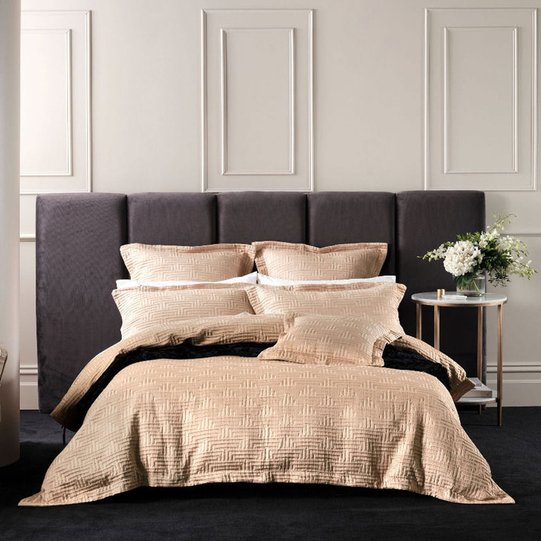 Winston Gold Quilt Cover Set | Grace by Linen House