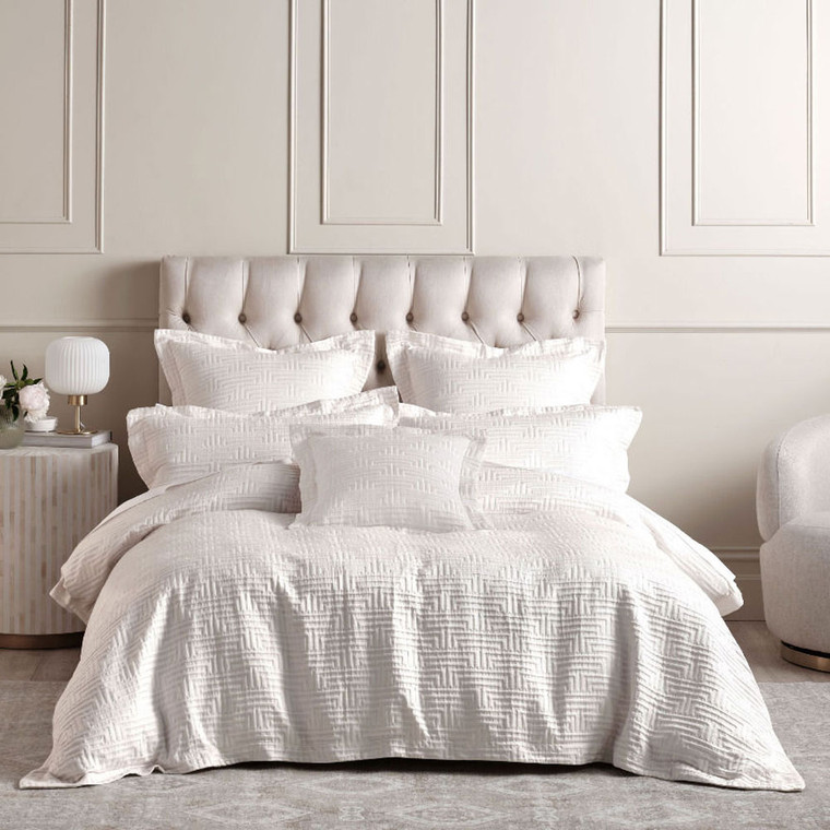 Winston White Quilt Cover Set | Grace by Linen House