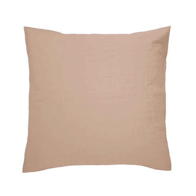 French Flax Linen Tea Rose European Pillowcase | Bambury