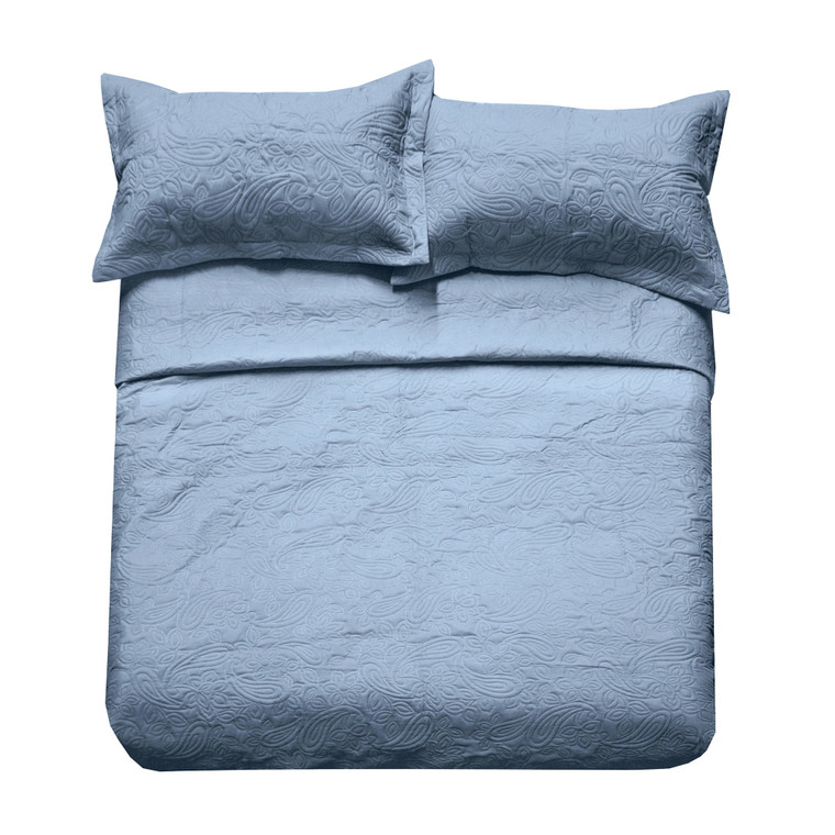 Paisley Blue Coverlet and Sham Set | Bambury