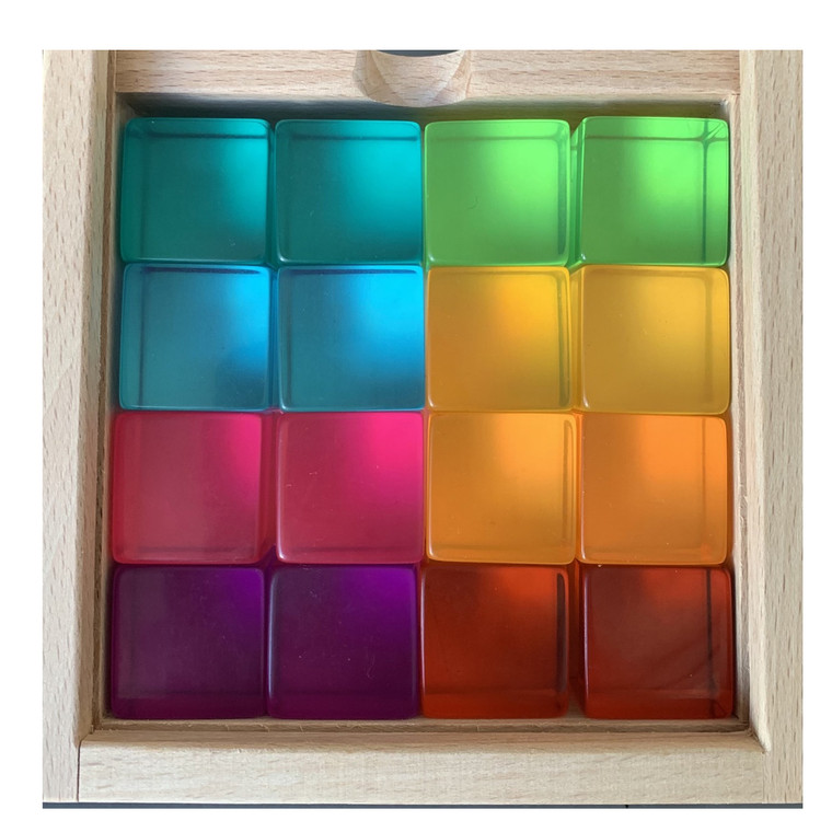 Bright 2.5cm Lucite Cubes 16pc | Papoose Toys