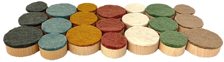 Earth Wood and Felt Discs | Papoose Toys