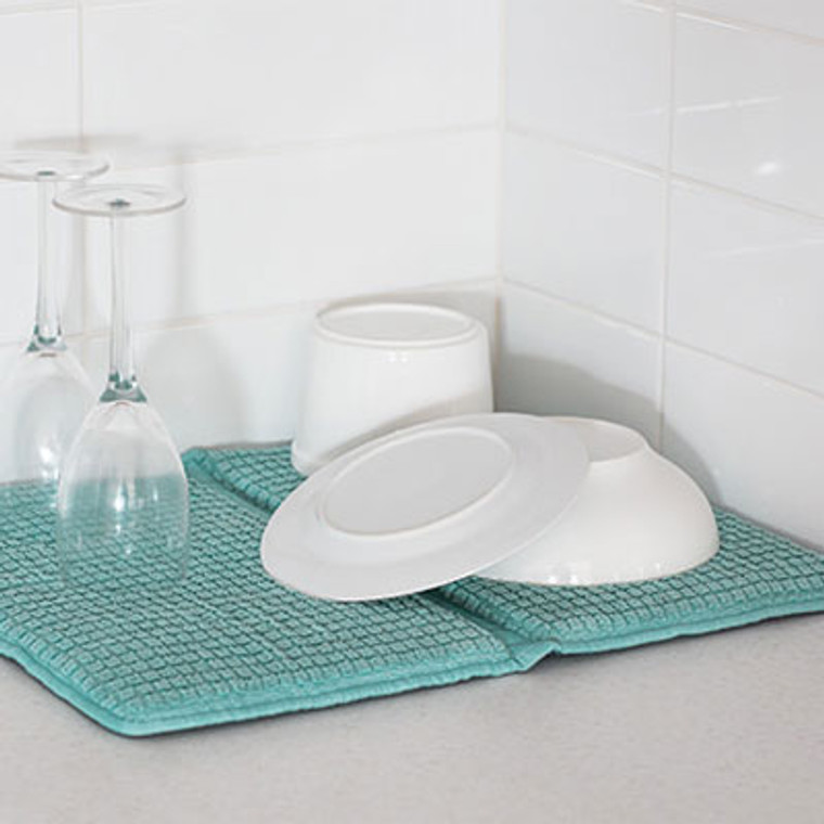 Bambury Microfibre Deluxe Dish Mat|Duck egg