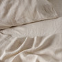 Detail look of Nimes natural Pure linen Sheet set by Linen House