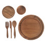 Teak Plate Setting 7 Piece Set by Papoose Toys|