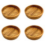 Round Teak Dish set of 4