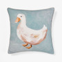 Milawa Duck cushion, cotton slub with hand-painted duck motif
