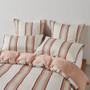 Nara Stripe Clay Quilt Cover Set
