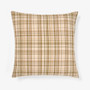 Linen House Sunnymead clay cushion with plaid woven cotton design