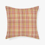 Linen House Sunnymead mustard cushion with plaid woven cotton design