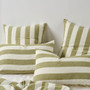 Vintage Stripe Pesto Quilt Cover Set