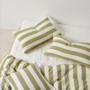Vintage Stripe Pesto Quilt Cover Set