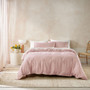 Linen House Surf Wash Dusty Rose quilt cover styled on the bed
