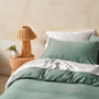 Relaxed look Linen House Surf Wash Seafoam quilt cover