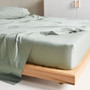 Linen House Augusta Green Gum Cotton Fitted Sheet