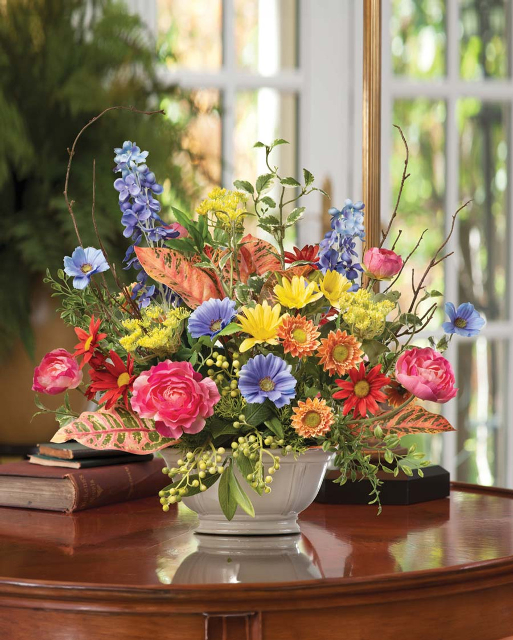 Buy lovely Garden Kaleidoscope silk flower centerpiece at Petals.