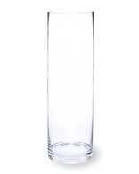 16" Hand-Blown Glass Cylinder Vase